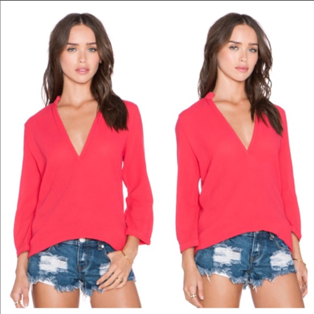 Bobi Pink Gauze Top with Split Sides